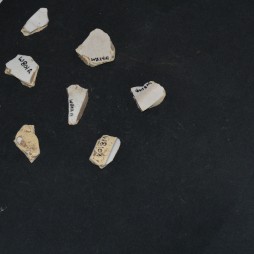 Faience pottery fragments