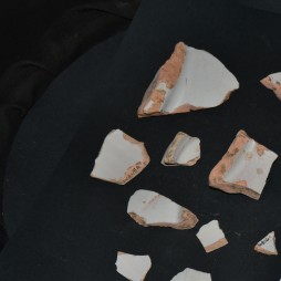 Faience pottery fragments